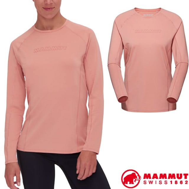 【MAMMUT 長毛象】女 Selun FL 快乾彈力長袖圓領運動T恤.休閒衫/1016-01450-3770 石英粉✿30E010